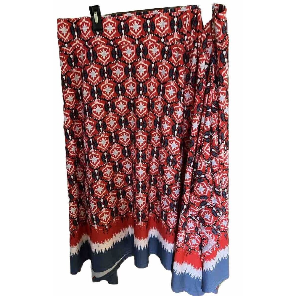 New Directions Women’s Asymmetrical Midi Patriotic Skirt Size XL Casual